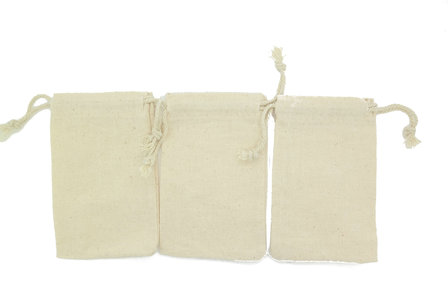 3 katoenen waszakjes