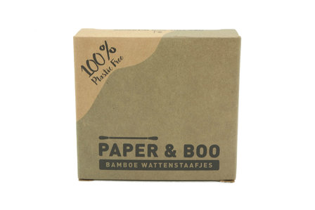 Paper and Boo bamboe wattenstaafjes doosje voorkant 