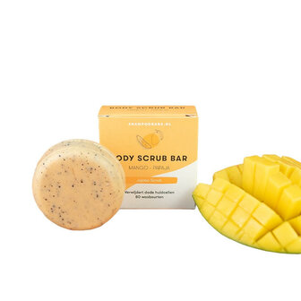 Body Scrub Bar Mango Papaja &ndash; 60 gram &ndash; plasticvrij sustOILable