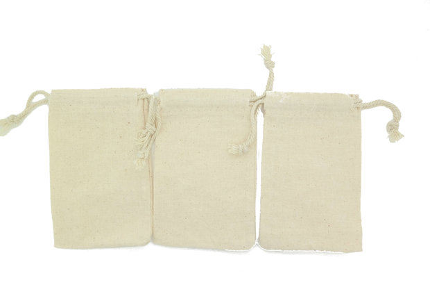 3 katoenen waszakjes