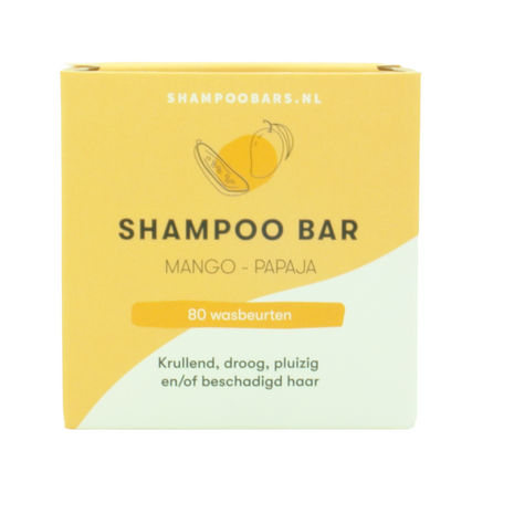 Shampoo Bar Mango Papaja 60 gram - voor alle haartypen en kinderen sustOILable plasticvrij verpakt