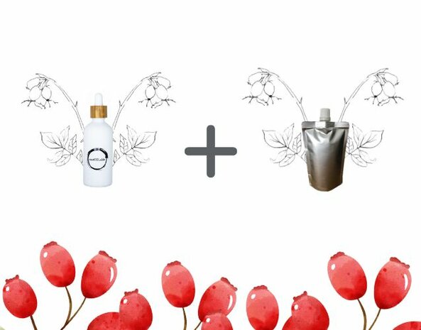 Rozenbottelolie sustOILable pipetflesje 100ml met navulling 100ml