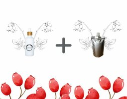 Rozenbottel olie flesje 100ml + navulverpakking 100ml