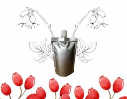 Rozenbottel olie - Navulling 100ml pouch met schenkmond