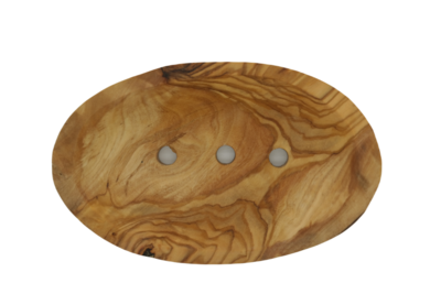 Zeepbakje olijfhout ovaal - kleine binnenmaat