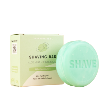 Shaving bar aloë vera en komkommer – plasticvrije en vegan scheerzeep