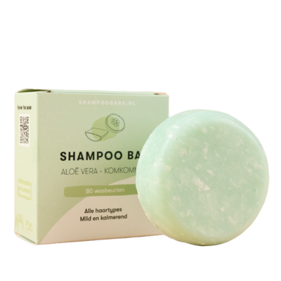 Shampoo Bar Aloë vera - komkommer voor alle haartypes - 60 gram - plasticvrij