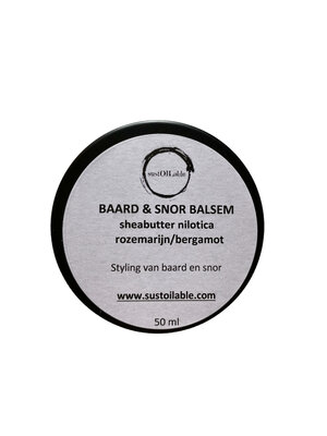Balsem voor baard en snor - rozemarijn en bergamot - blikje 50 gram