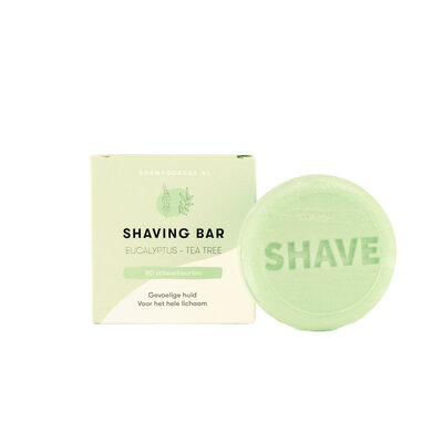 Shaving bar eucalyptus – tea tree – plasticvrije en vegan scheerzeep