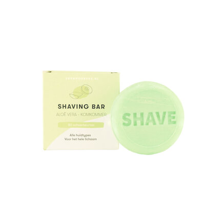 Shaving bar aloë vera en komkommer – plasticvrije en vegan scheerzeep